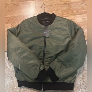 Forever 21 Womens Olive Bomber Jacket - Brand new with tags never worn - Size M